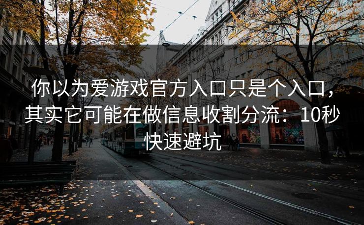 你以为爱游戏官方入口只是个入口，其实它可能在做信息收割分流：10秒快速避坑