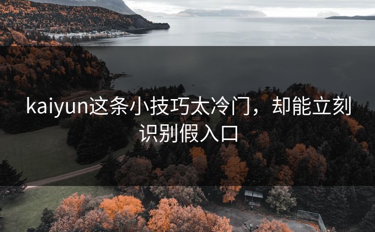 kaiyun这条小技巧太冷门，却能立刻识别假入口