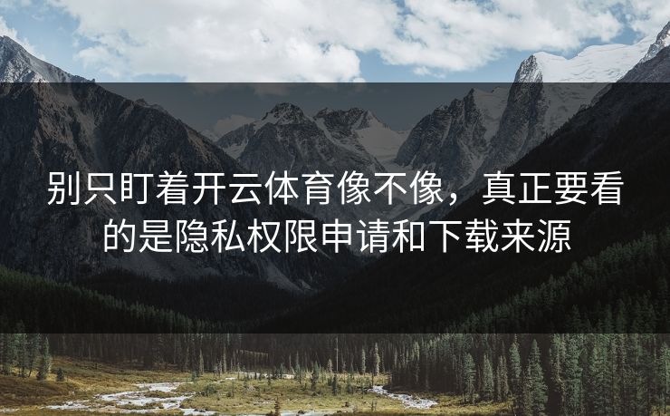 别只盯着开云体育像不像，真正要看的是隐私权限申请和下载来源