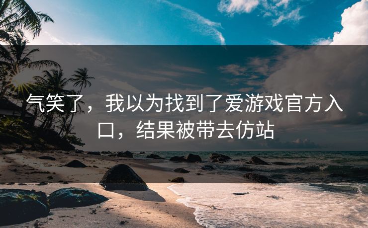 气笑了，我以为找到了爱游戏官方入口，结果被带去仿站
