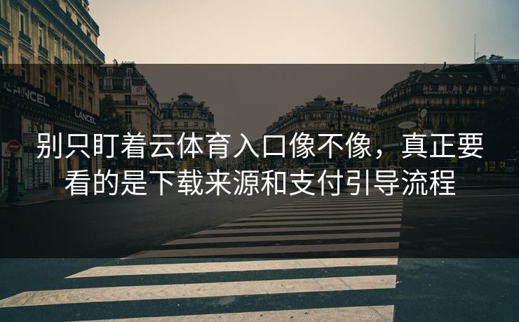 别只盯着云体育入口像不像，真正要看的是下载来源和支付引导流程