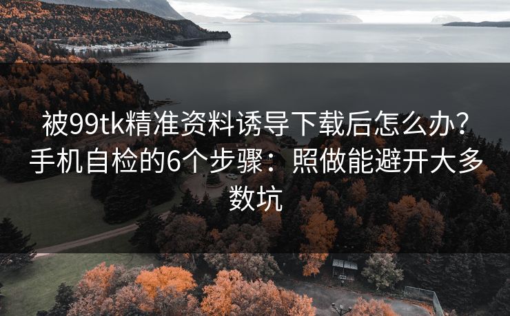 被99tk精准资料诱导下载后怎么办？手机自检的6个步骤：照做能避开大多数坑